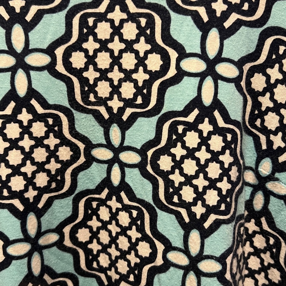 Crown & Ivy Black and Light Aqua Geometric Dress - Picture 3 of 8